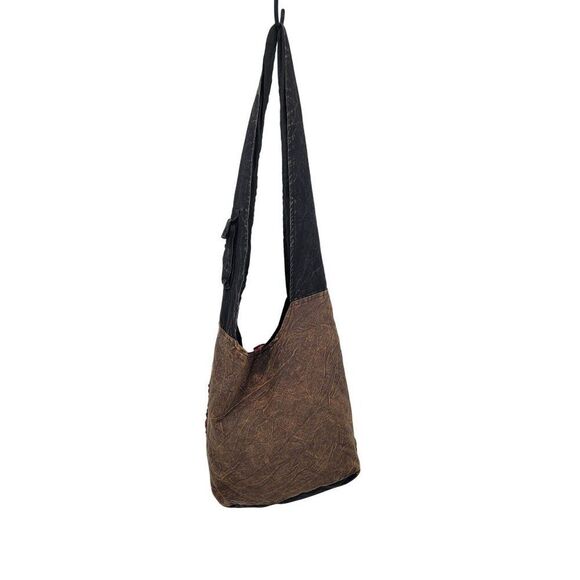 Handmade Black Patchwork‎ Hobo Hippie Patchwork Crossbody Sling Bag Peace - Picture 7 of 10